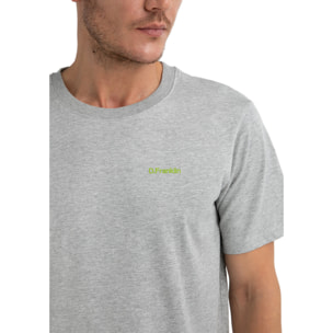 D.Franklin Camiseta Básica de Manga Corta Basic Logo Gris/Verde