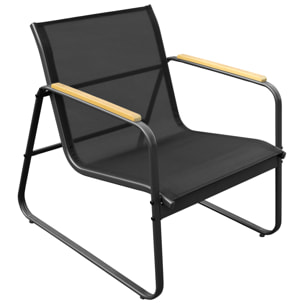 Salon de jardin en textilène 4 places noir TENERIFE