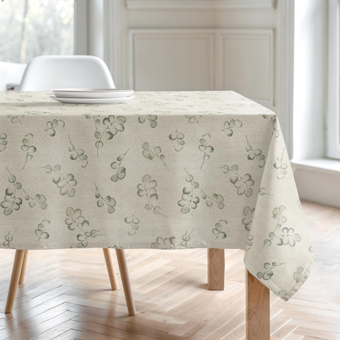 Nappe imprimée anti-tâches EUCALIPTO VERT