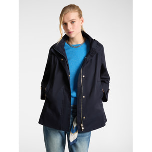 Elena Mirò - Parka in cotone con cappuccio - Blu