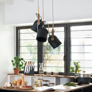 Suspension "Bil" - métal - noir & doré H83 cm
