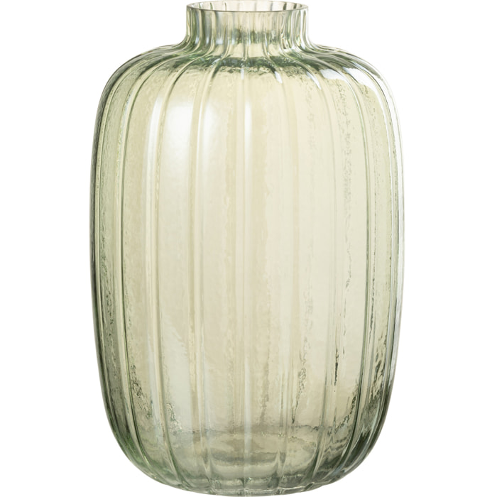 J-Line vase Stripes - verre - vert - large - 29.5 cm de hauteur