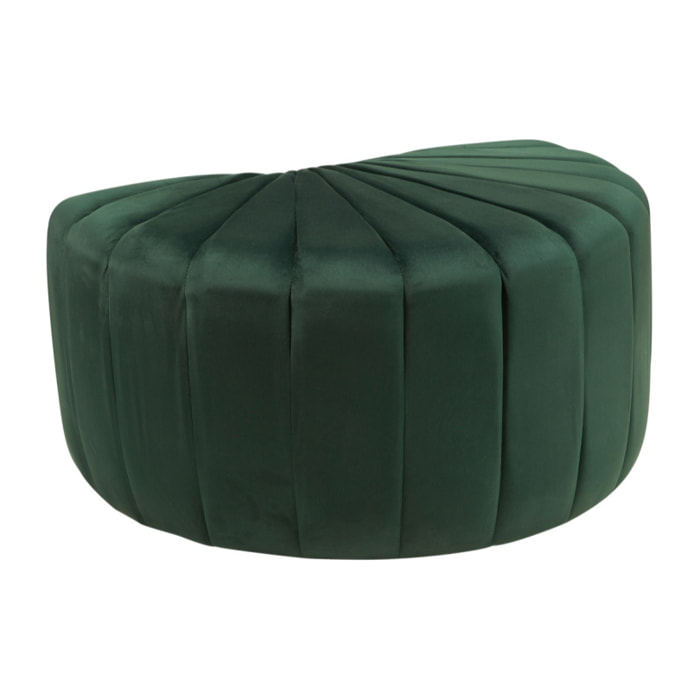 POUF SEMICERCHIO VELLUTO VERDE - misura: 78X48X38 cm