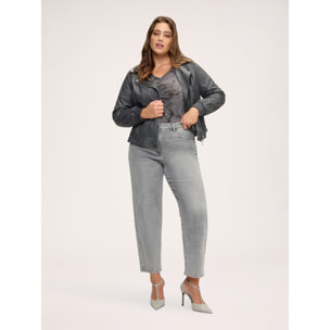 Fiorella Rubino - Jeans Mom Fit lavaggio grigio - Grigio
