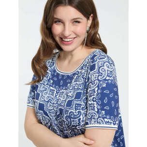 Fiorella Rubino - Vestido de punto con estampado bandana - Azul