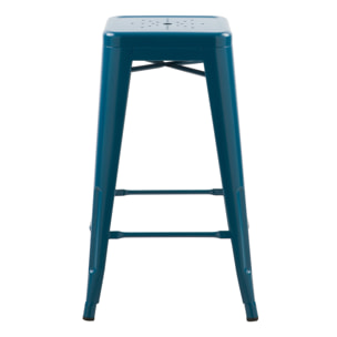 Lot de 2 tabourets pour îlot central 66 cm en métal bleu mat - Indus