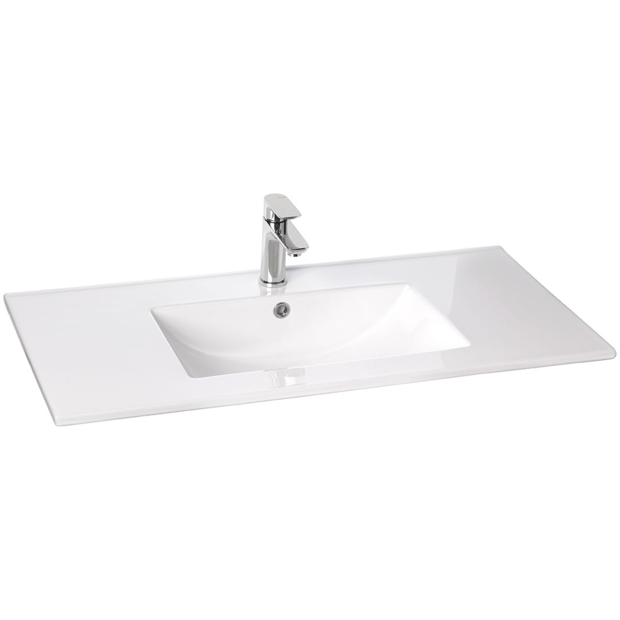 Meuble salle de bain vasque intégrée 2 portes + miroir - CHELSEA