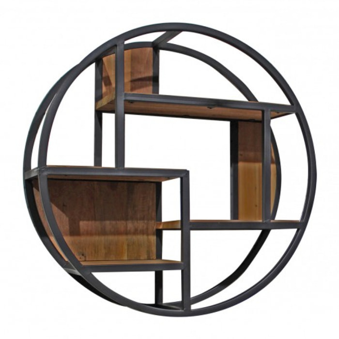 Etagère murale ronde D80cm style industriel - RACK