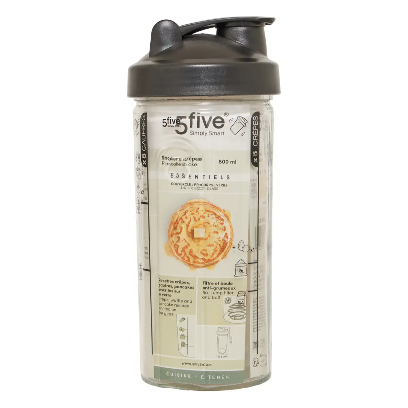 Shaker pour crêpes Essentiels 800ml en verre