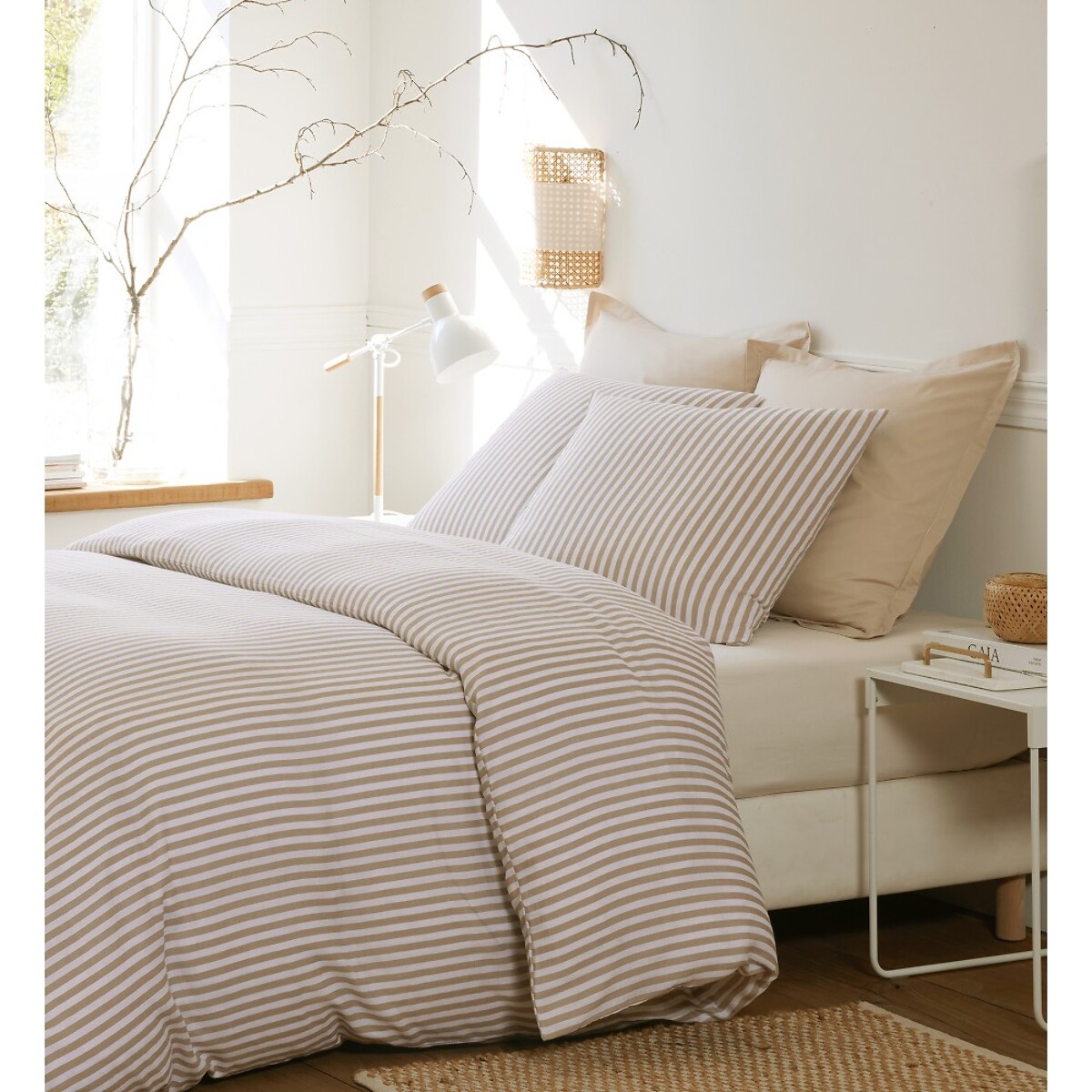 Parure housse de couette 100% gaze de coton imprimé soleïs