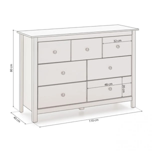Cómoda Bay 7 cajones Blanco