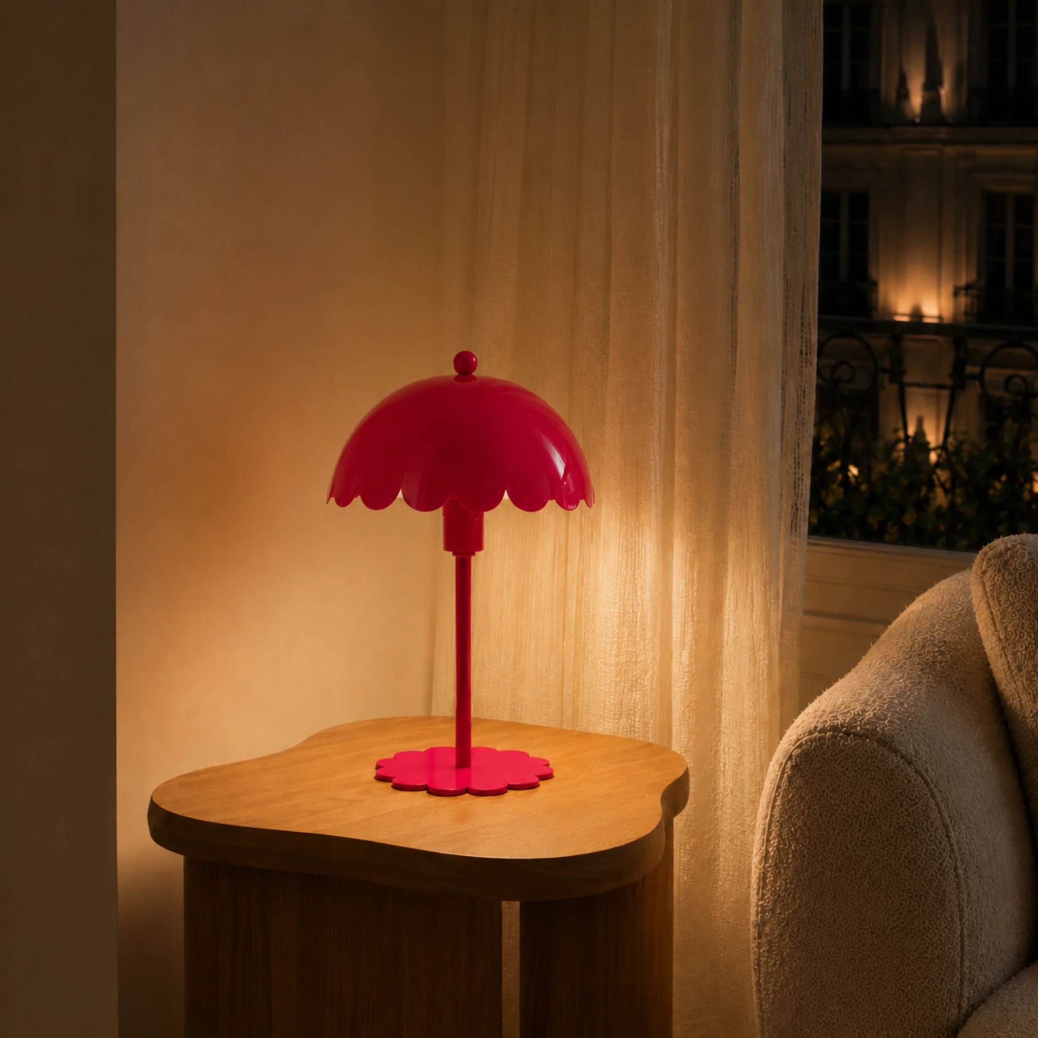 Lampe à poser en métal framboise - Margot