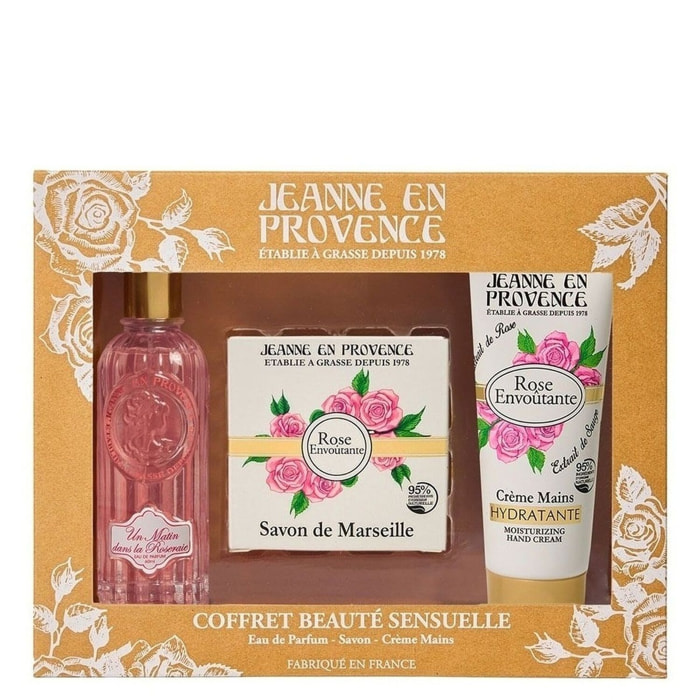 Rose - Coffret Eau de Parfum 60ml + Crème Mains 75 ml + Savon 100 gr