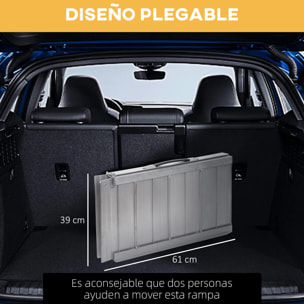 Rampa para Sillas de Ruedas Plegable, 61 cm, Carga 270 kg, Rampa Portátil de Aluminio Antideslizante con Bordes de Seguridad y Asa, para Escaleras, Puertas, Discapacitados