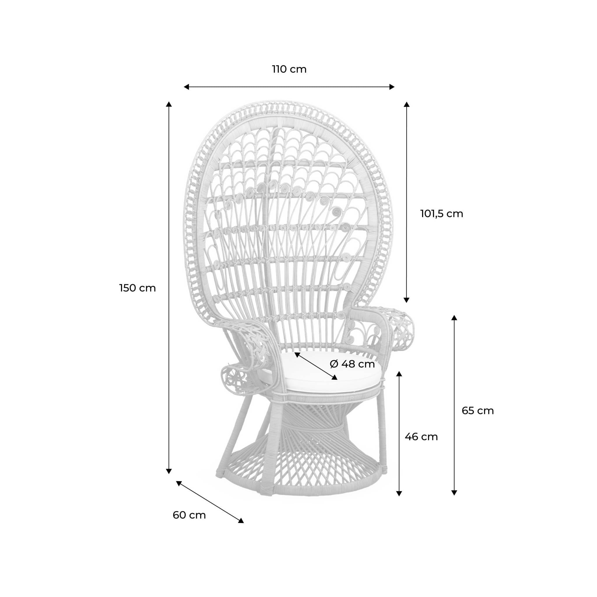 Fauteuil vintage rotin MAHE