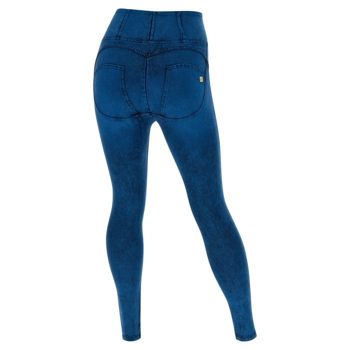 Jeggings push up WR.UP® curvy a vita alta con tintura blu