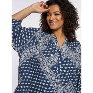 Fiorella Rubino - Camisa amplia con estampado de bandana - Azul