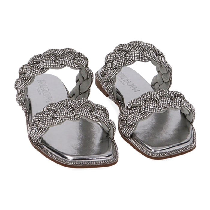 Zapatillas de plata laminada