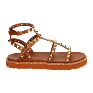 Sandalias planas marrones