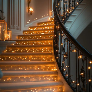 guirnalda con 80 luces led blanco cálido con cable transparente