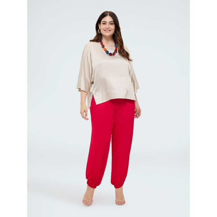 Fiorella Rubino - Jogger con elástico en el tobillo - Rojo