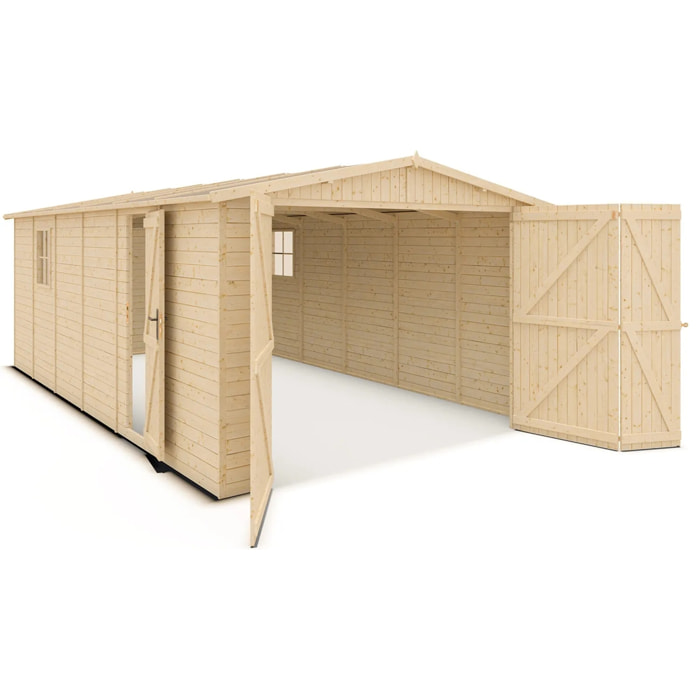 Garage - bois brut - 18 m²