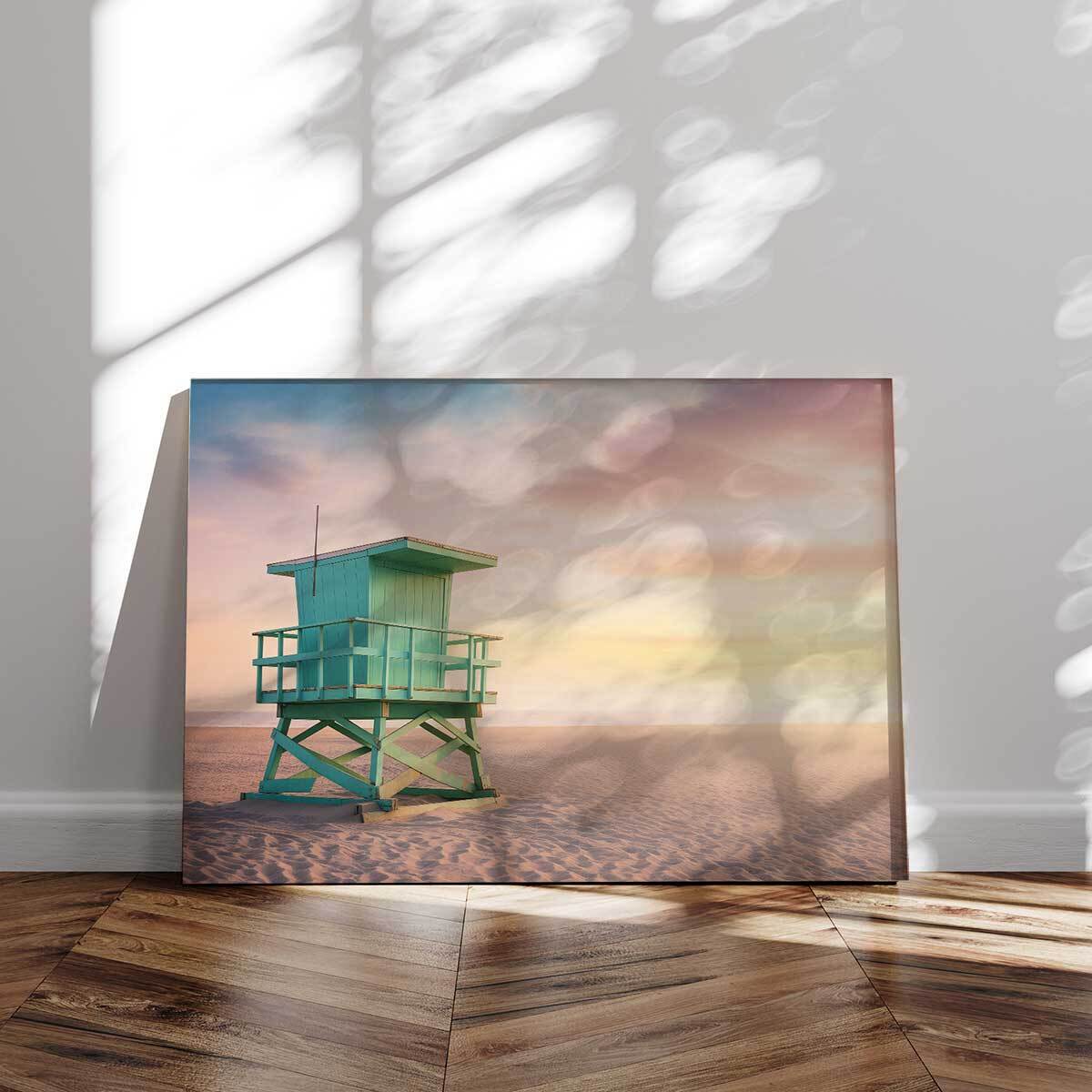 Tableau mer et plage Secours de Malibu Tableau alu Dibond