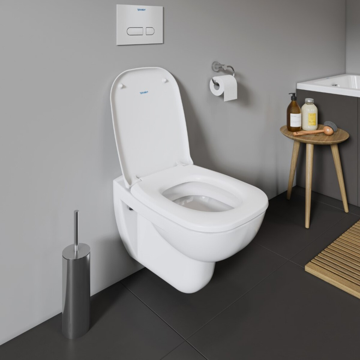 WC suspendu DURAVIT D-code avec abattant frein de chute inox