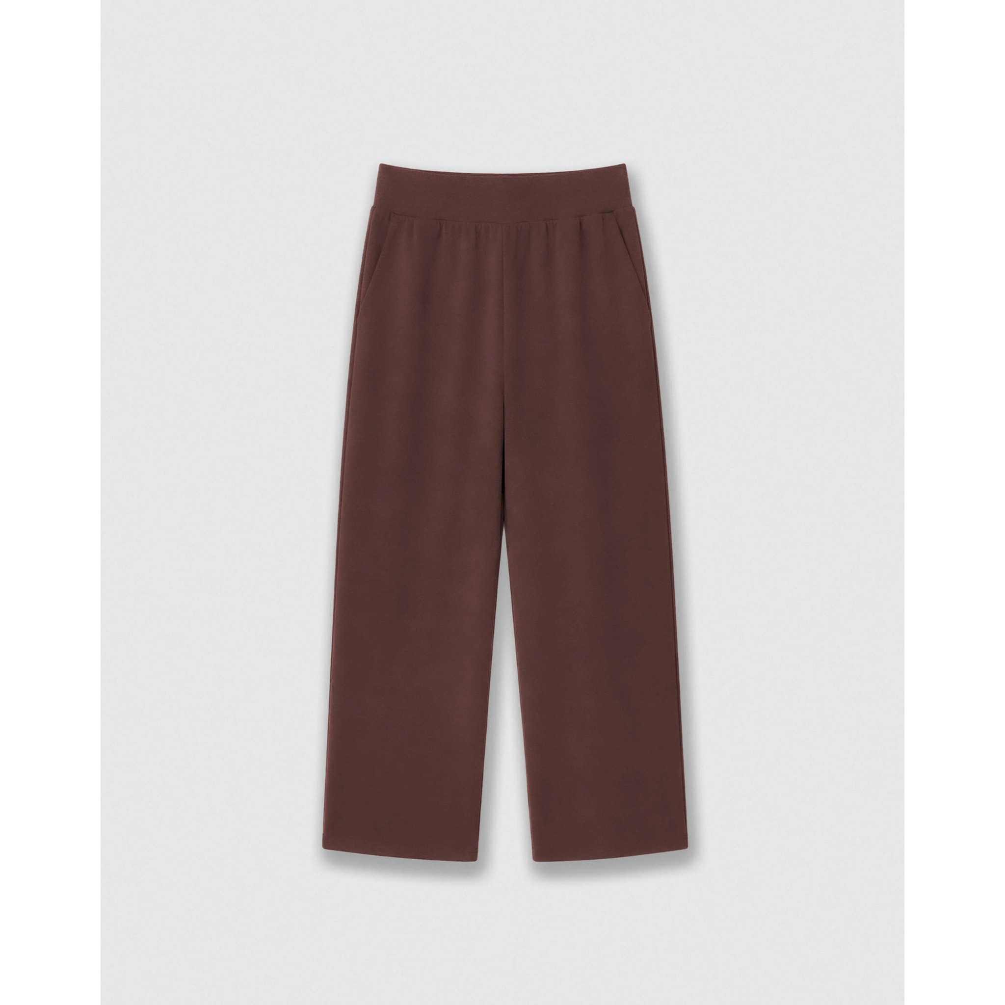 Pantalón largo fluido liso tinto