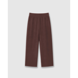 Pantalón largo fluido liso tinto
