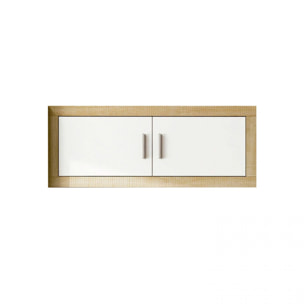 Módulo alto 2 puertas con almacenamiento oculto en cambria y blanco 130 cm Nuka Cambria - Blanco