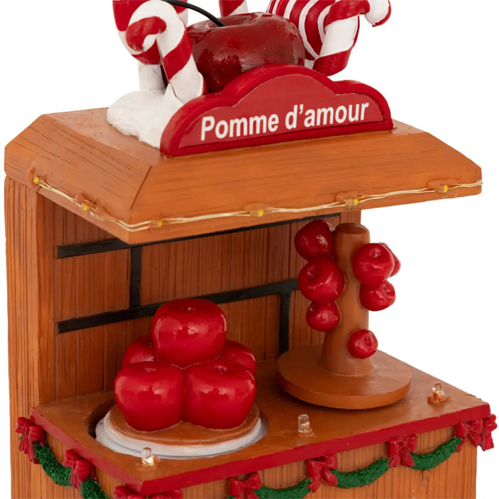 Village lumineux pomme d'amour 7 LED multicolore musical