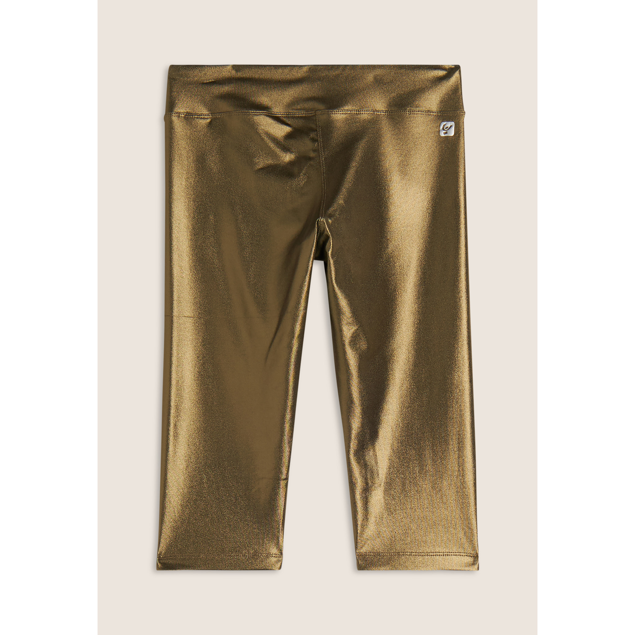 Leggings Corsari Vita Regular in Tessuto Tecnico Wet Effect