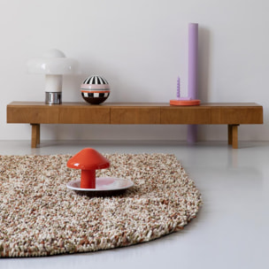 Tapis shaggy tissé en laine motif faux uni RABI