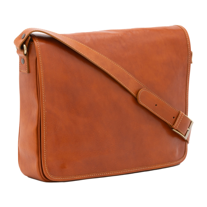 Borsa a tracolla  da uomo In Vera pelle Made in Italy 28x35x9 cm