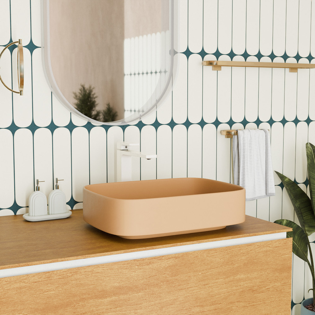 Bonde à écoulement libre 5/4'' - sans trop-plein - moka mat - PixL Ceramia