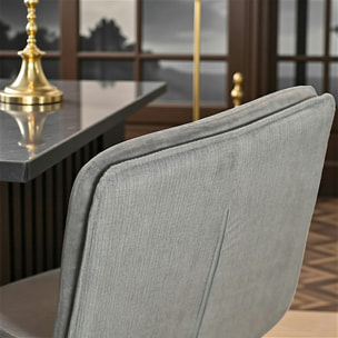 Chaise en velours gris (lot de 2) OKA