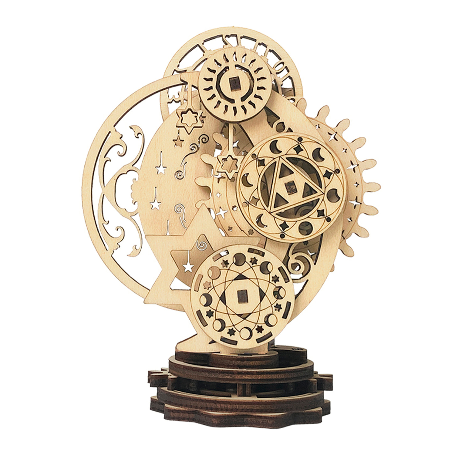 Modello in Legno 3D, design Orologio Meccanico Punk. 40 pezzi.