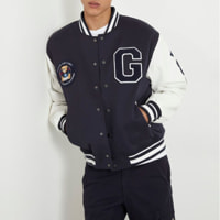 Bomber - broderie - coupe classique - bleu marine