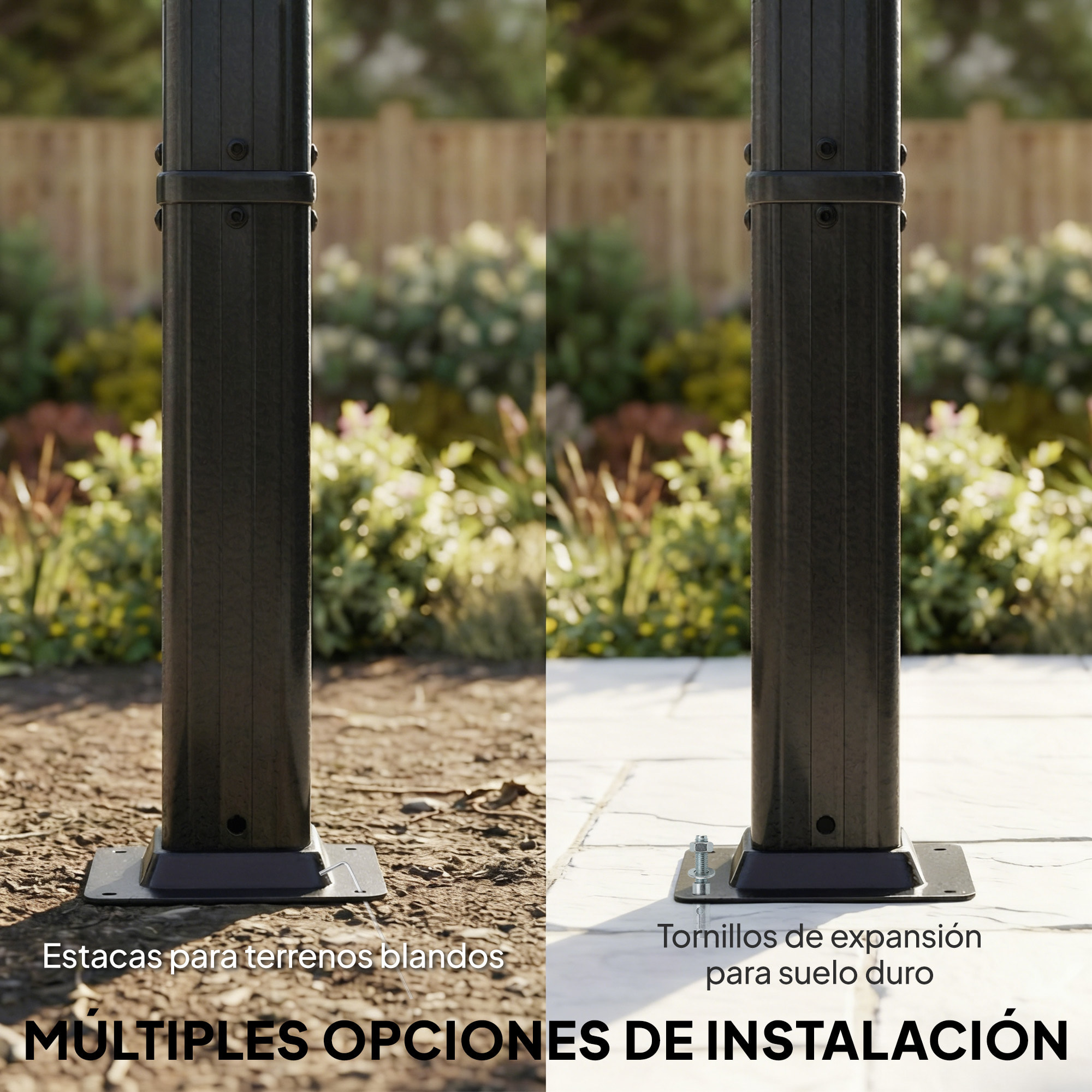 Pérgola de Jardín 4x3 m con Techo Retráctil y 4 Cortinas Enrollables Automáticas, Cenador de Jardín con Protección UV50+, Estructura de Aluminio, Drenaje, Pabellón para Exterior, Gris Oscuro