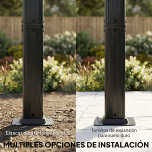 Pérgola de Jardín 4x3 m con Techo Retráctil y 4 Cortinas Enrollables Automáticas, Cenador de Jardín con Protección UV50+, Estructura de Aluminio, Drenaje, Pabellón para Exterior, Gris Oscuro