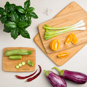 Planche à découper 40x30x2 cm Excelsa- Eco Living, Bambou Bois Naturel