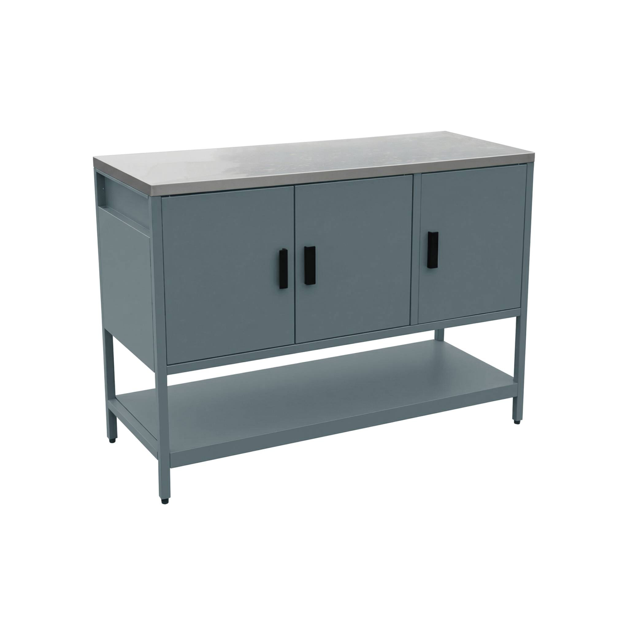 Module de cuisine extérieure acier 3 portes 1 étagère L120cm NAXOS