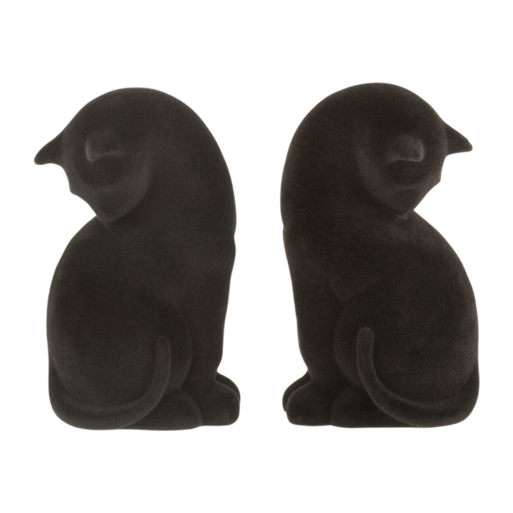 J-Line serre-livre - velours - noir - set de 2