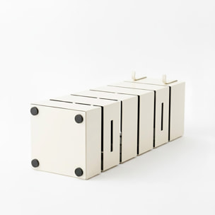 Portaombrelli In Acciaio Zincato Per Interno Esterno Con Vaschetta Scolapioggia 2 Ganci Removibili Base Antiscivolo 49 x 15,5 x 15.5 Cm Bianco