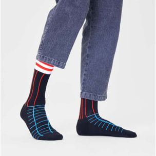 Calcetines 2-pack grid stripe crew