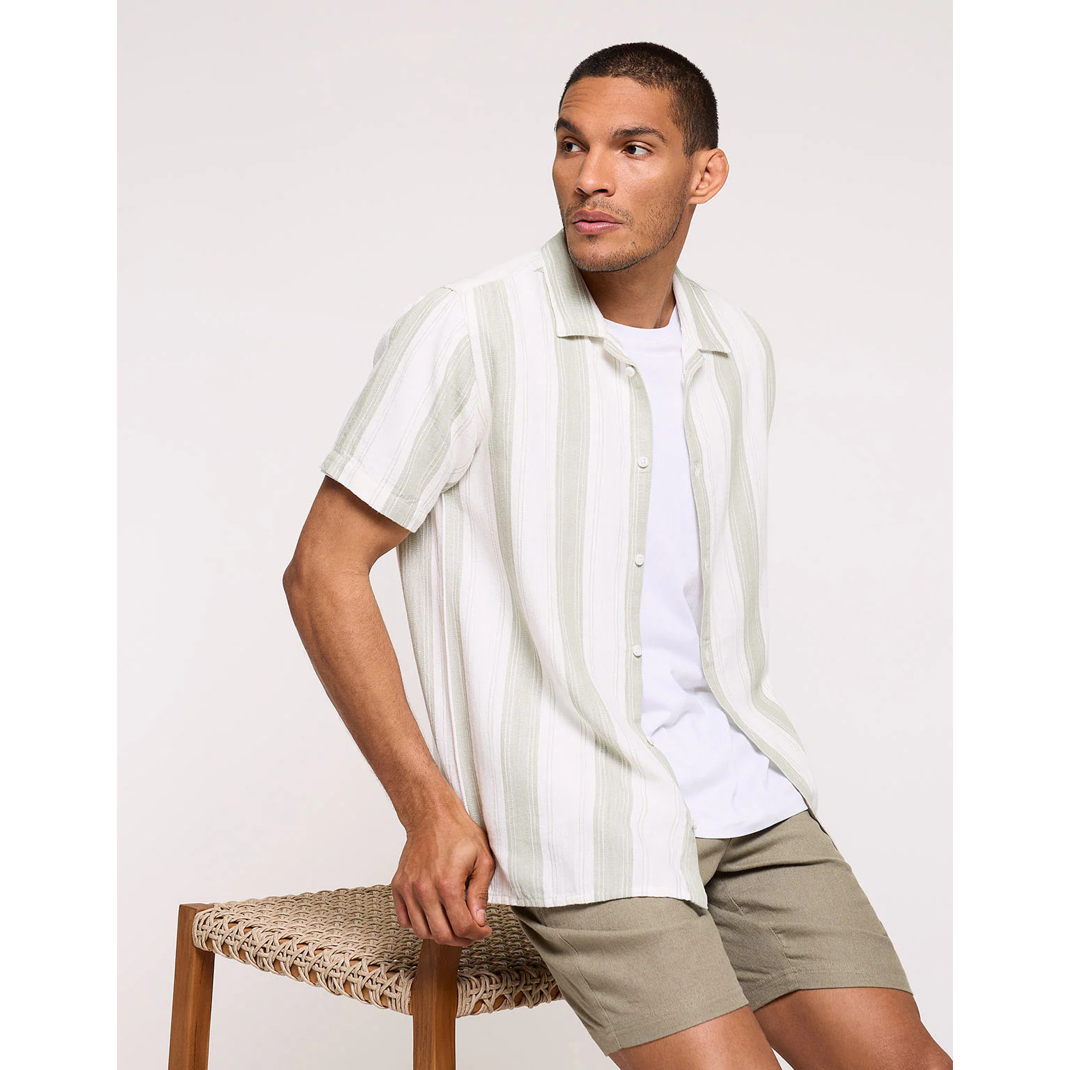 Camisa Manga Corta Caqui - Isino