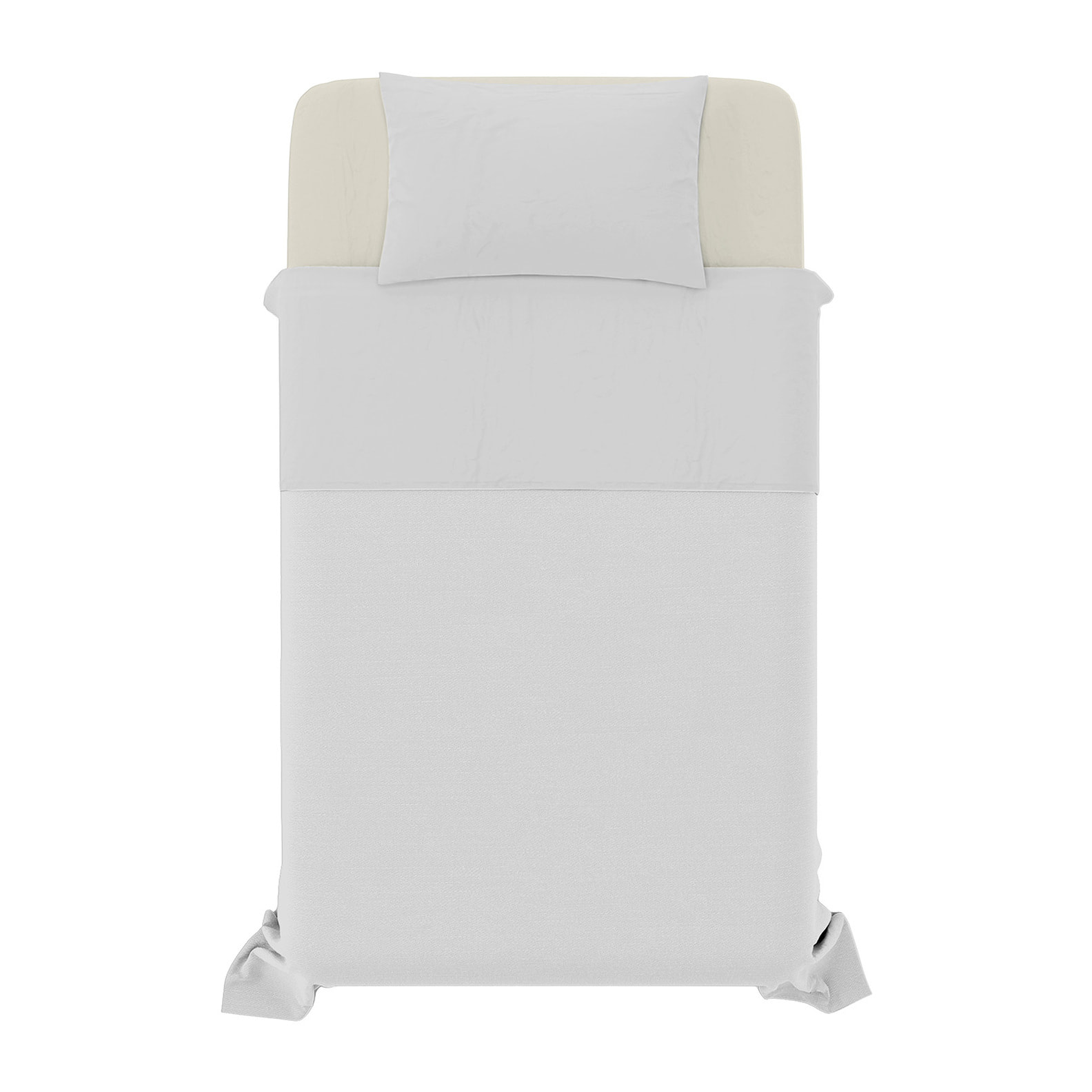 COMPLETO LETTO NATURAL COLOR, 100% COTONE - PIAZZA E MEZZA