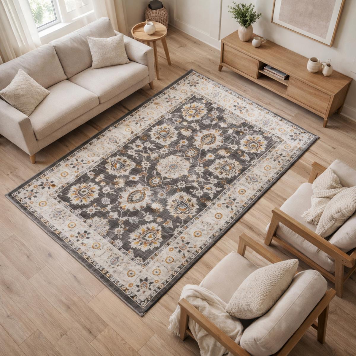 Tapis d'orient, motif oriental en relief, style authentique