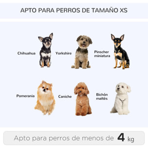 Transportín Carrito para Mascotas Perros 2 en 1 con 2 Ruedas Asa Retráctil Azul